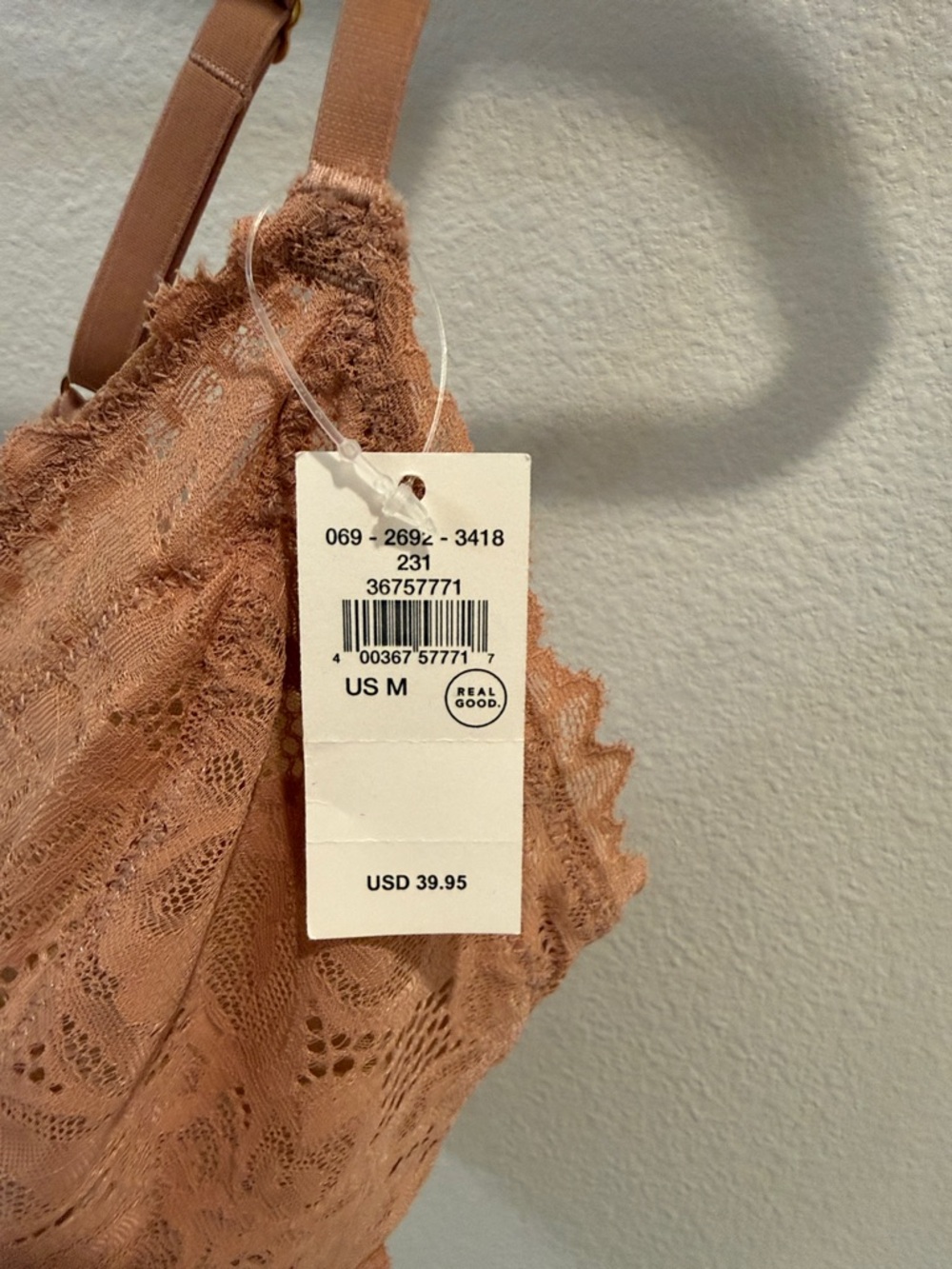 aerie Peach Lace Front-Closure Bralette - Picture 4 of 7